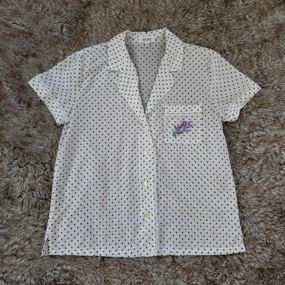 Haven Well Within Organic Cotton‎ Short Sleeve Sleep Top Women's Size Small